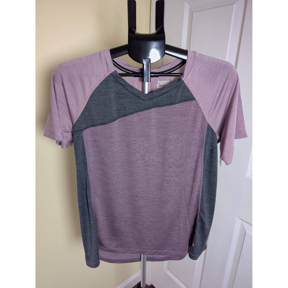 Smartwool Merino Sport 120 T-Shirt Womens M Purple Grey Activewear Base Layer